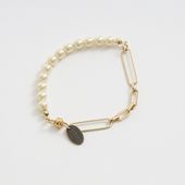 STELLA CIFFON/レジンパールデザインチェーンブレスレット